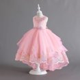 thumbnail image 4 of HBFAGFB Robe Formelle Filles Mode Robe de Fête pour Enfants Robe de Mariage Performance Robes pour Enfants Rose Taille 110, 4 of 4