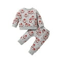 thumbnail image 2 of KYAIGUO Boys Girls Christmas Pullover Sweatshirt + Sweatpants 2 PCS Outfit Breathable Cotton Pjs Kids Holiday Clothes for Toddler 6m-4y, 2 of 9