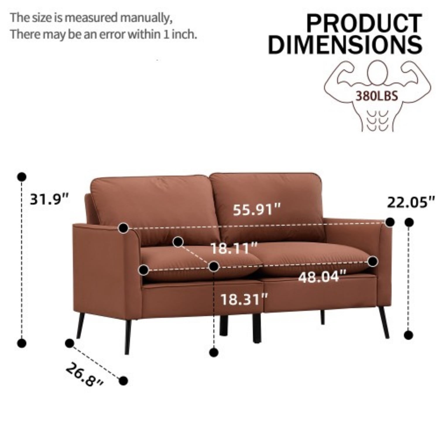 Cat Paw Accent Chair, Modern Faux Leather Upholstered Armchair, Nordic Retro Single Sofa Chair with Soft Cushion and Ergonomic Back Support for Living Room Bedroom Balcony Office, Brown