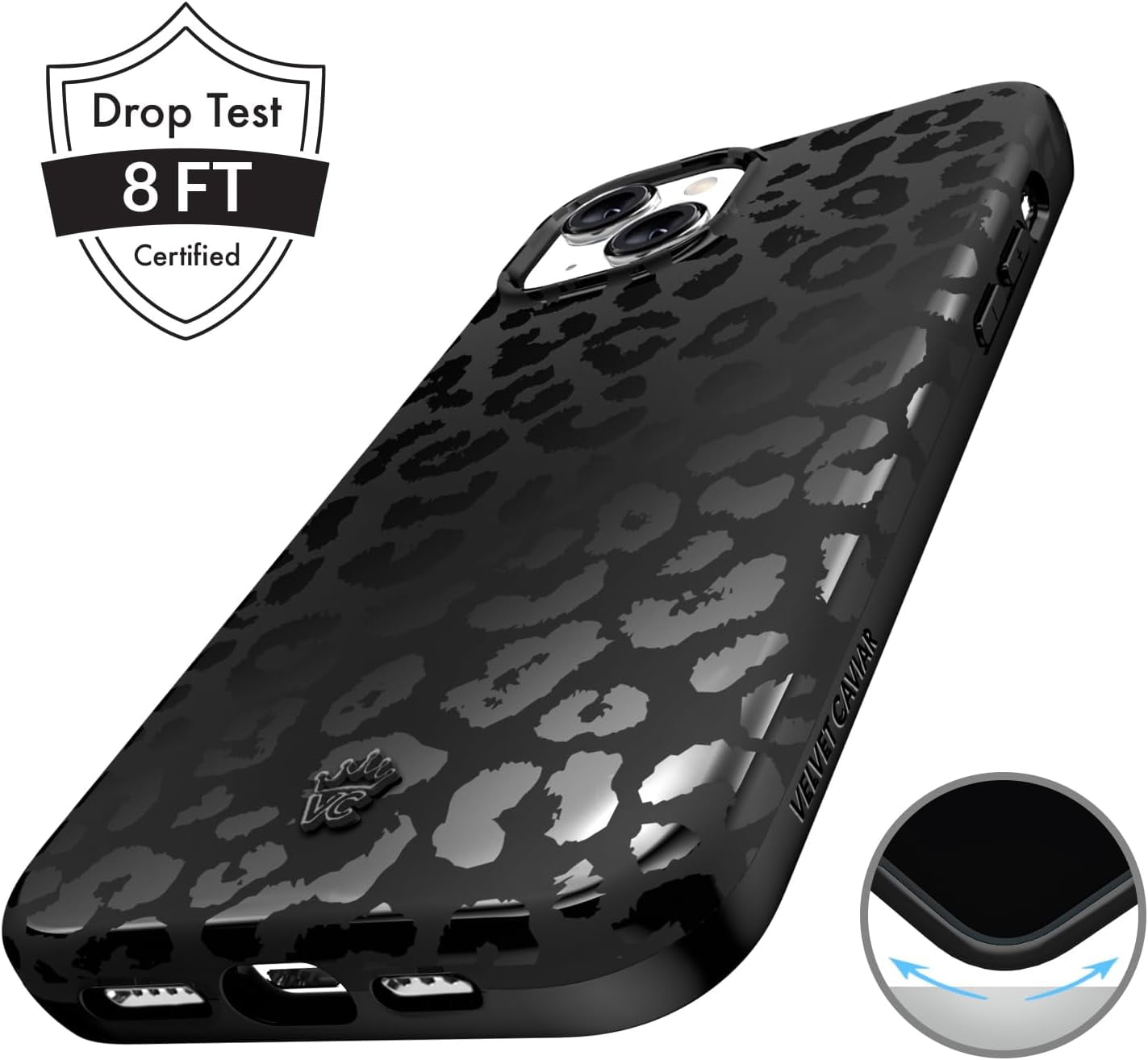 Velvet Caviar iPhone 15 Plus Case Leopard - MagSafe Compatible - Cute Protective Phone Cases for Women - Black Cheetah Print