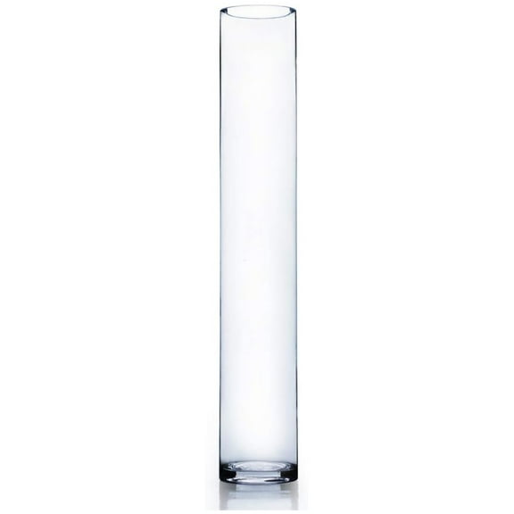 Tall Cylinder Glass Vases - 35" Clear Floral Centerpiece Containers (2 Pack)