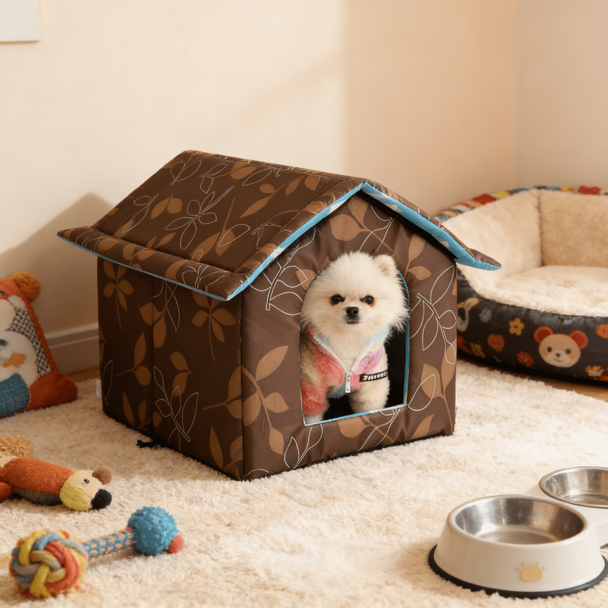 XIBUFE 2026 New Pet Bed Winter House with Self Warming Pad-Outdoor Indoor Weather-Proof Heat Insulated Shelter Enclosure for Cats Dogs Rabbits- Portable Water-Proof Tent for Feral
