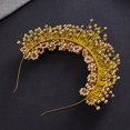 thumbnail image 4 of Perla Boda Diadema Flor hecha a mano Tiara Corona Boda Accesorios para el cabello para dorado jinwen diademas de novia, 4 of 5