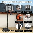 thumbnail image 5 of Adjustable Basketball Hoop 5.58–10FT, Outdoor Portable Basketball System with PC Backboard & Heavy Base, for Adults & Kids, Height Adjustable Goal for Driveway, Backyard, Indoor Use with Wheels, 5 of 7