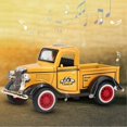 thumbnail image 2 of Voiture jouet en alliage à tirer, modèle de camionnette moulé sous pression, jouet sonore et lumineux (jaune), 2 of 4