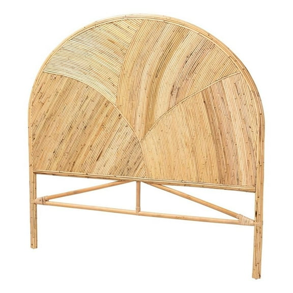 Bowery Hill Bohemian Honey Rattan King Size Standalone Headboard