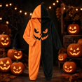 thumbnail image 5 of Orange Unisex Cosplay Pajamas Polyester Jack O Lantern Halloween Jumpsuit Costume - Hooded One Piece Cosplay Suit for Women and Men M, 5 of 5