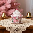 thumbnail image 3 of Pink Gingerbread House Decor, Light Up Gingerbread House Xmas Village Ornaments, LED Candy House for Christmas Decor, 3 of 7