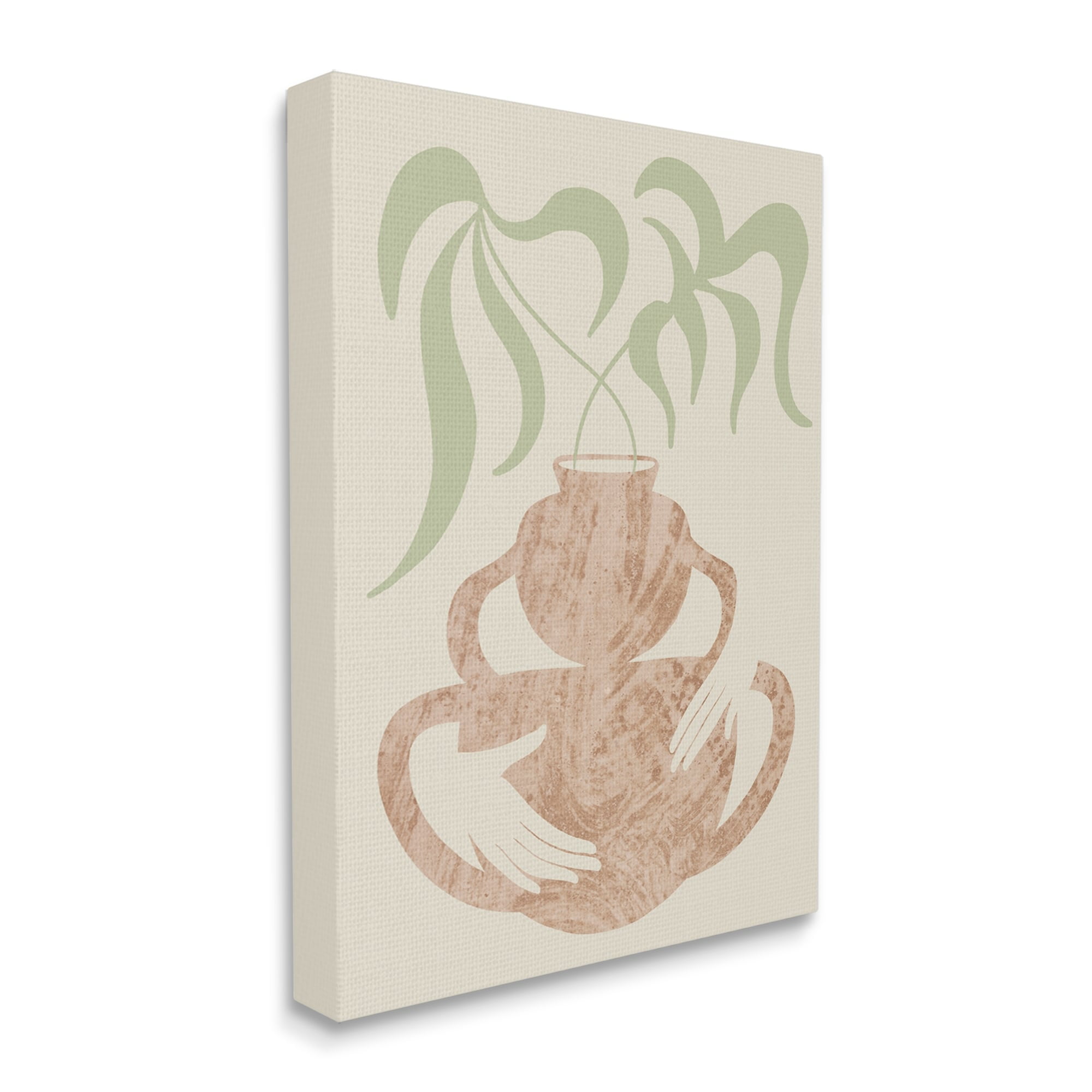 Stupell Industries Botanical Leaves Hands Flower Pot Handles Collage Canvas Wall Art, 24 x 30, Design by Lil' Rue