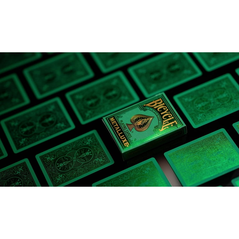 Bicycle Metalluxe Green Playing Cards Premium Metal Foil Finish Poker Size Walmart