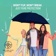 Knirps U.900 Ultra Light XXL Manual Open Close 52in Rain Umbrella in Navy – Large Quick Dry Double Canopy, Weighs 9oz, Windproof Up to 75mph - Durable Aluminum Carbon Frame & Non Slip Handle