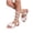 White, variant on Xfvqtps Girls Strappy Roman Sandals Floral Decor Lace up Criss Cross Straps Open Toe Non Slip Summer Princess Shoes Gladiator Slide Sandals