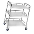thumbnail image 1 of Carrito de servicio de laboratorio de acero inoxidable de 3 niveles con ruedas, estante de almacenamiento, ruedas silenciosas, carrito de cocina de 45, 1 of 8