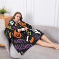 thumbnail image 5 of Oversized Wearable Blanket Hoodie,Halloween Spooky Words and Icons Sherpa Blanket Hoodie with Super Pockets,Super Warm Fuzzy Pullover for Women & Men, 5 of 6