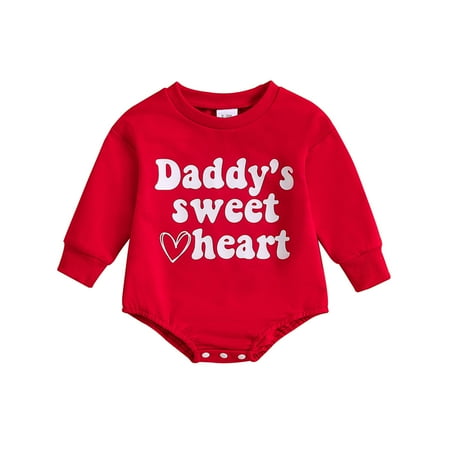 

YDOJG Bodysuits for Boys Girls Toddler One-Pieces Baby Long Sleeve Letter Prints Rompers Jumpsuits Red 6-12 Months