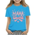 thumbnail image 2 of Frwgonr Toddler Girl T-Shirts Mama's Boy Tee Shirt Top Summer Short Sleeve Clothes for Mother's Day Blue, Size 3-16 Years, 2 of 5