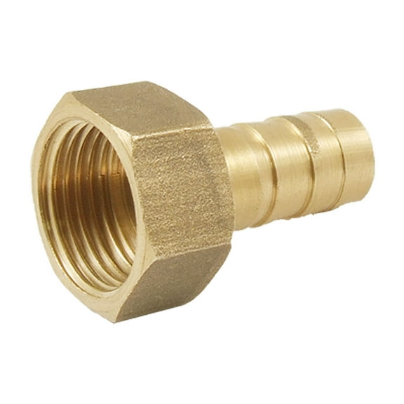 Unique Bargains 3/8" Fuel Hose Barb 19/32" Female Thread Straight Coupling Brass Fitting
