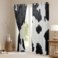 thumbnail image 3 of Cowhide Blackout Curtains Western Decor,Grey Black and White Milk Cow Print Curtains & Drapes,Wild Cattle Highland Cow Window Curtains,Farmhouse Animal Skin Window Treatments, 3 of 5