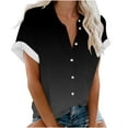 thumbnail image 6 of Jalioing Short Sleeve Shirt for Women Plus Size Tshirt Gradient Color Button down Lapel Casual Shirts, 6 of 7