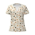 thumbnail image 3 of Naloa Milk Tea Print T-Shirts Short Sleeve V Neck Tees for Women Fashion Tops Trendy Lightweight Soft Casual Summer Outfits Clothes, 3 of 5