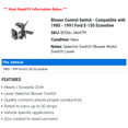 thumbnail image 2 of Blower Control Switch - Compatible with 1980 - 1991 Ford E-150 Econoline 1981 1982 1983 1984 1985 1986 1987 1988 1989 1990, 2 of 2