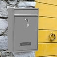 thumbnail image 1 of Buzón de correo montado en la pared, buzón con cerradura con 2 llaves, buzón de correo de hierro, buzón para puerta exterior, hogar, oficina Gris, 1 of 8