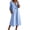 Blue#Button Down Midi Shirt Dress, variant on aohooy Women Roll-up Long Sleeve Button Down Shirt Midi Dress Loose A-Line T Shirt Dress Notch V Neck Tunic Dresses with Pockets Beige,L