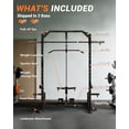 thumbnail image 2 of 1000lbs Power Cage Smith Machine Home Gym – Multi-Function Strength Training Equipment with Barbell, Lat Pulldown, Cable System, Landmine, J-Hooks, Safety Spotter Arms – Pure Black, 2 of 8
