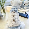 thumbnail image 1 of Colección de suéteres para mascotas Otoño e invierno Ropa cálida con lazo y hebilla de madera Ropa para perros y gatos Tejido hueco, 1 of 6