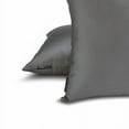 thumbnail image 4 of Funda de cojín lumbar de lujo HomeCentric, color plata, paquete de 2, 30 x 45 cm (12 x 18 pulgadas), funda de cojín rectangular lisa de satén, estilo moderno - Satén flameado gris plata, 4 of 5