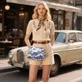 thumbnail image 6 of FORMRS Women Crossbody Purse with Chain Strap Vegan Leather Shoulder Handbag, Blue Wave Pattern, 6 of 7