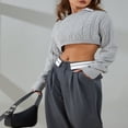 thumbnail image 2 of POINTERTECK Femmes Y2K Crop Tops Tricotés Patchwork Chandails Manches Longues Crochet Couverture Tendance Automne Mode Urbaine, 2 of 6