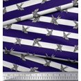 thumbnail image 3 of Soimoi Blue polyester Crepe Fabric Stripe & Flying Swift Bird Print Sewing Fabric Yard 42 Inch Wide, 3 of 3