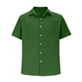 thumbnail image 4 of Blczomt Button Down Shirts for Men Casual Stylish Shirt Collar Summer Beach Green Cuban Button-Up Tops, 4 of 6
