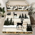 thumbnail image 2 of Manfei Safari Deer Boy Girl 4pcs Bed Sheets,Lodge Cabin King Sheets,Retro Vintage Super Cozy Sheet Set,Super Cozy Room Decor, 2 of 7