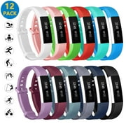 12 Pack for Fitbit Alta /Alta HR Band Replacement,Sports Silicone Personalized Replacement Bracelet w/ Metal Clasp for Fitbit Alta HR/Alta Women Men