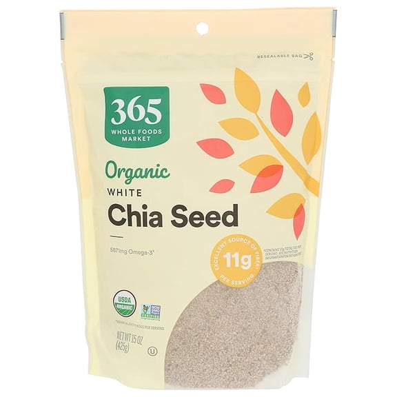 1x 365 by Whole Foods Market, Organic White Chia Seed, 15 Ounce