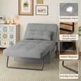 Lofka Light Gray Convertible Sleeper Chair Bed, Recliner to Sofa