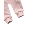 thumbnail image 2 of Qiylii Baby Solid Color Romper, Round Collar Long Sleeve Jumpsuit with Pocket, 2 of 7