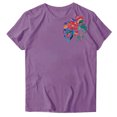 thumbnail image 1 of Pisexur Hauts d'Été pour Femmes, Hauts pour Femmes, Hauts de Sortie pour Femmes, Hauts pour Femmes, Blouse Mode Imprimée à Manches Courtes Col Rond T-Shirt Drôle Violet,m, 1 of 5