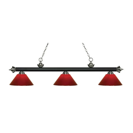 - Island Lighting 3 Light With Matte Black and Brushed Nickel Finish Steel Medium Base Bulb 14 inch 450 Watts