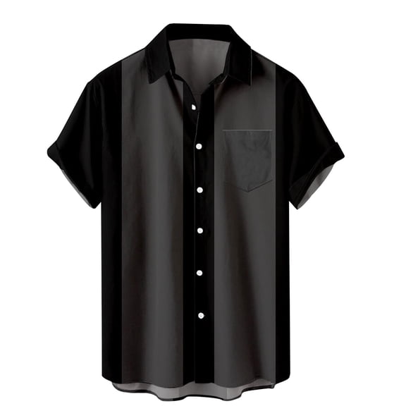 WREESH Men's Contrast Trims Linen Shirt Jacket Short Sleeve Casual Overshirt, Lightweight Layering Top with Pockets