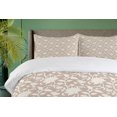 thumbnail image 4 of Ambesonne Floral Duvet Cover Set, Abstract Pattern Leaves, Queen, Tan Cream, 4 of 6