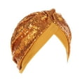 thumbnail image 4 of MEICHEN Turbans for Women Women Muslim Turban Hatbow Sequins Hair Bonnet Head Scarf Wrap Cover All Seasons Fashion Must Have, 4 of 4