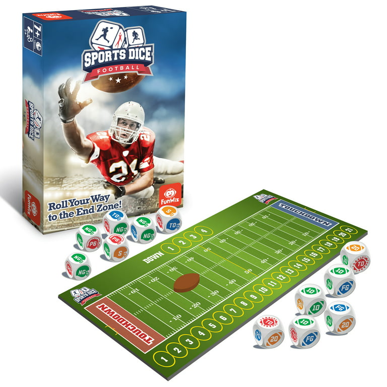 FoxMind Games: Sports Dice, Football, Roll Your Way to the End Zone, Easy  to Learn, Fun to Play, Play with Up to 4 Players, For Ages 7 + 