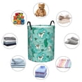 thumbnail image 6 of Fotbe Laundry Hamper With Durable Leather Laundry Basket Alapaca In Boho Thickened Waterproof Round Collapsible Laundry Hamper, Dirty Clothes Laundry Basket, 6 of 8