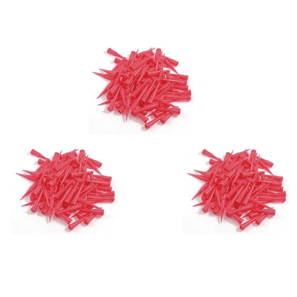 Aguja de Dispensador de Pegamento de Cabeza de Pin Conica de Plastico,25 Calibre, 0.26mm Tamano de Apertura, Rojo (Paquete de 300)