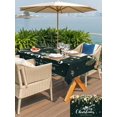 thumbnail image 4 of Outdoor Tablecloth with Umbrella Hole and Zipper, Green Christmas Rectangle Table Cloth 60x84 Inch Waterproof Tablecloth, Xmas Botanical Ball Bell Picnic Table Cover for Patio Camping, 4 of 7