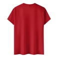 thumbnail image 4 of Women's Football Graphic T-Shirt, Women's Soccer Letter Print Short Sleeve T-Shirt, Casual Summer Neck Top for Women Sports Fan Tee Shirt Everyday for Soccer Tournament 2026 Red Size: 2XL, 4 of 5
