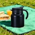 thumbnail image 2 of Mini Thermal Coffee Carafe, 34 Oz Stainless Steel Thermal Carafe for Hot & Cold Beverages, Portable Milk Creamer Container for Coffee Tea Hot Chocolate Dispenser, Black, 2 of 5